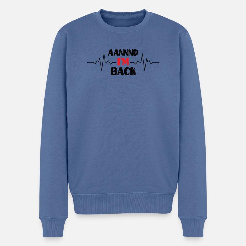 Herzinfarkt Herzoperation Herzkrank Bypass - Männer Premium Bio Pullover - Taubenblau