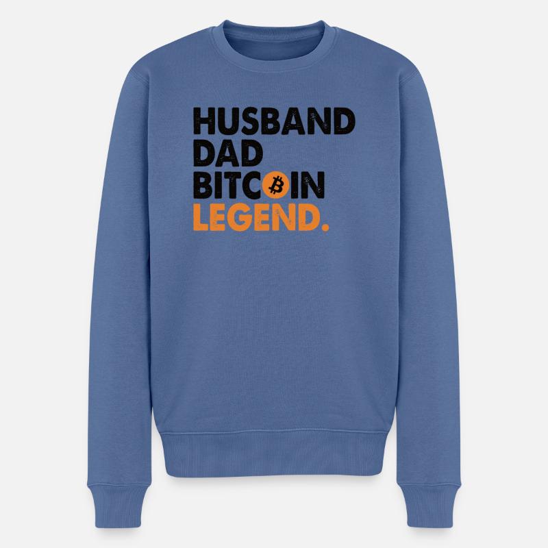 Bitcoin Vater | Geschenk für einen Crypto Investor - Männer Premium Bio Pullover - Taubenblau