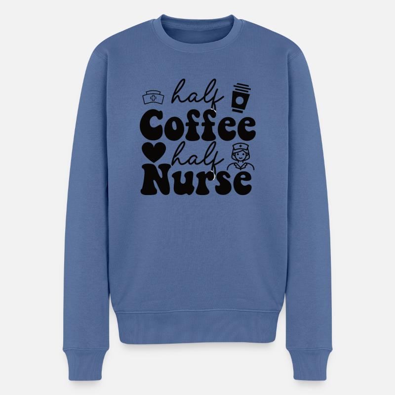Infirmière Café Sauveteur Infirmière - Pull Premium bio Homme - bleu pigeon