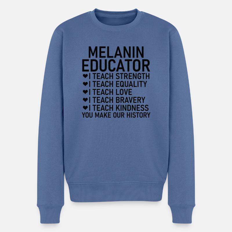 Lehrer Schwarzafrikaner Melanin Juneteenth - Männer Premium Bio Pullover - Taubenblau
