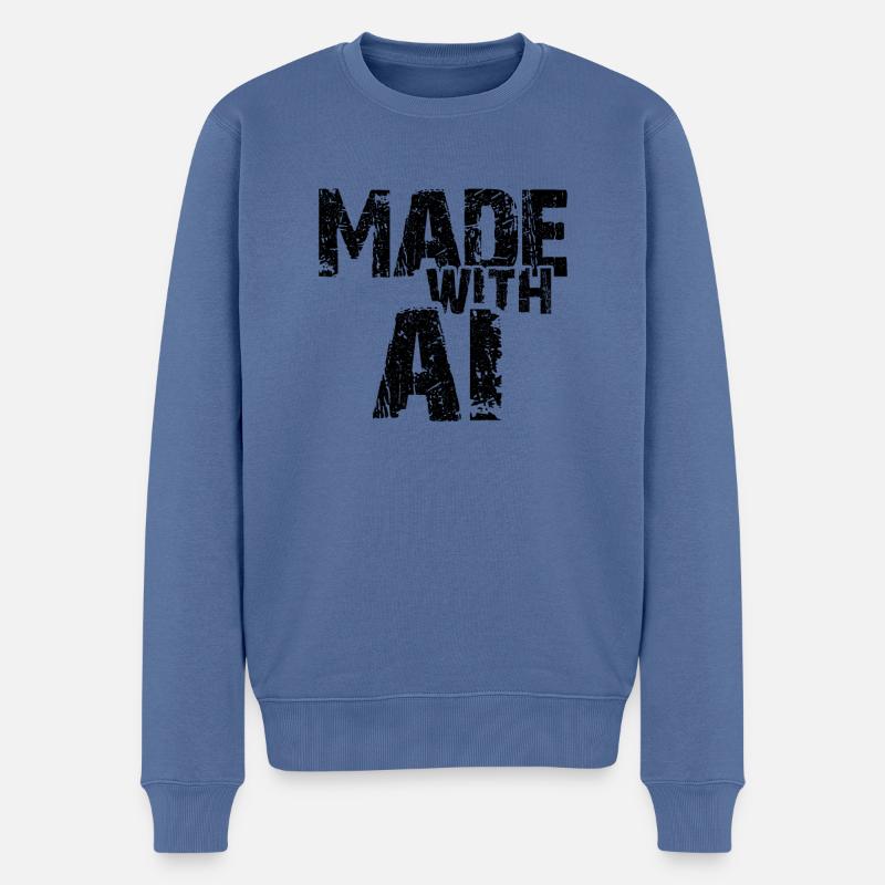 AI Künstliche Intelligenz Lustiger Nerd Spruch - Männer Premium Bio Pullover - Taubenblau