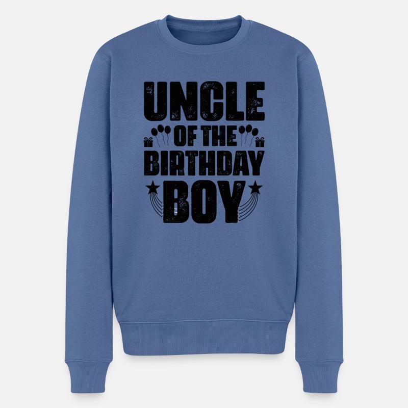 Oncle du garçon d’anniversaire - Pull Premium bio Homme - bleu pigeon