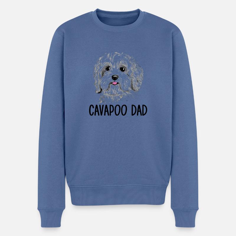 Cavapoo Papa, Cavapoo - Pull Premium bio Homme - bleu pigeon