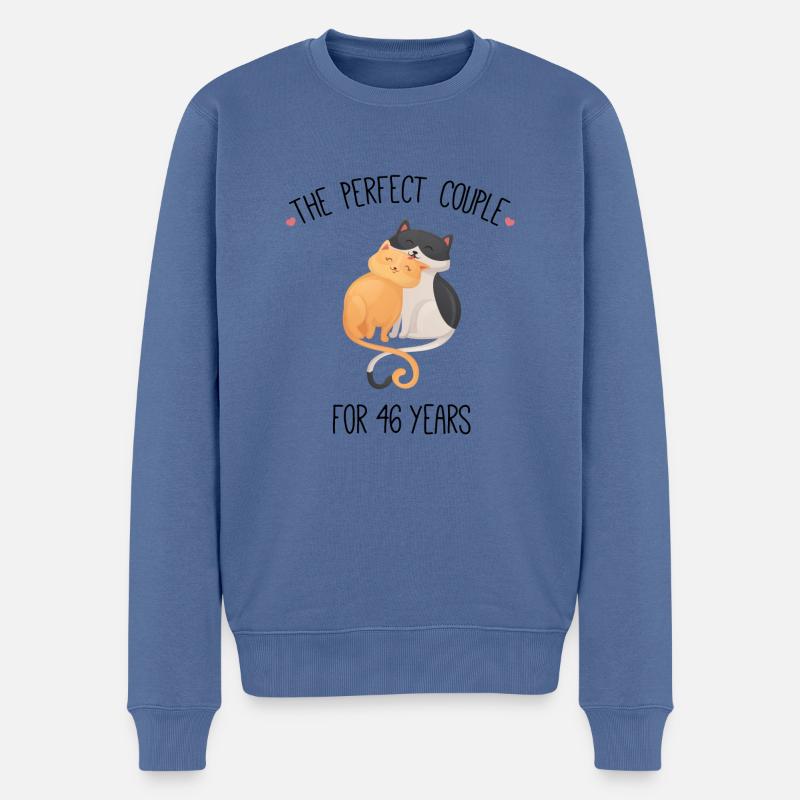 Le couple parfait pour un mariage de 46 ans - Pull Premium bio Homme - bleu pigeon