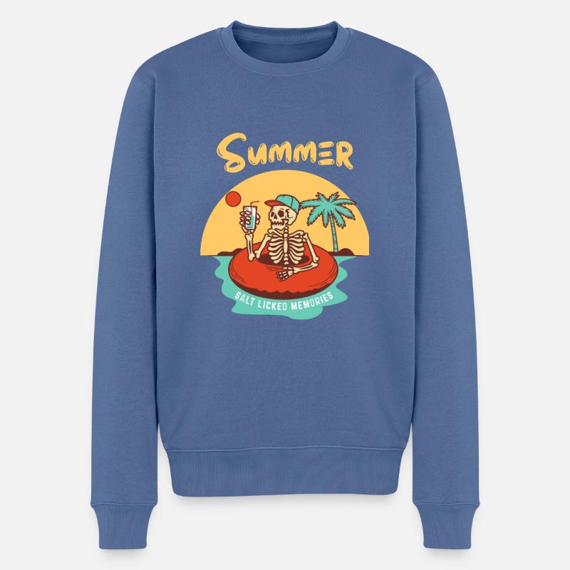 Sommer Sommer - Männer Premium Bio Pullover - Taubenblau