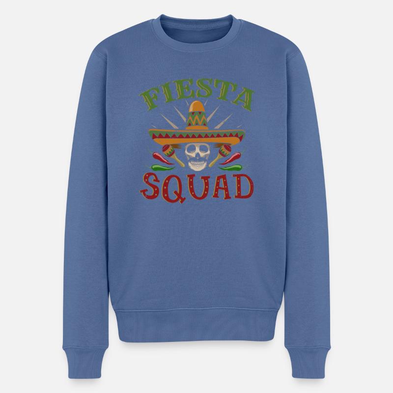 Fiesta Squad - Männer Premium Bio Pullover - Taubenblau