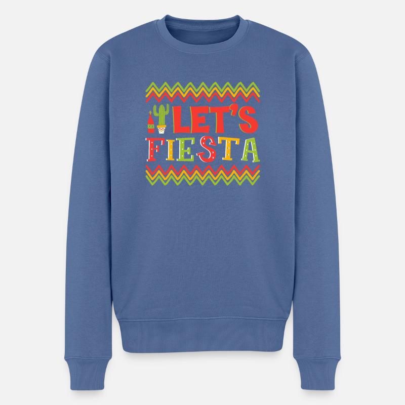 Lets Fiesta - Männer Premium Bio Pullover - Taubenblau