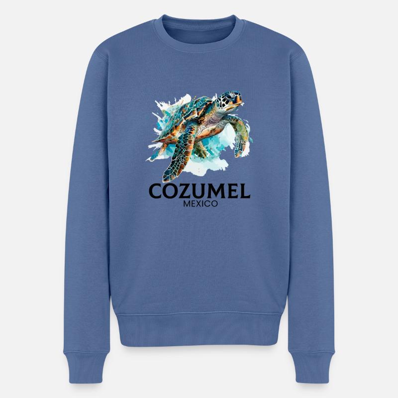 cozumel mexico, cozumel - Männer Premium Bio Pullover - Taubenblau