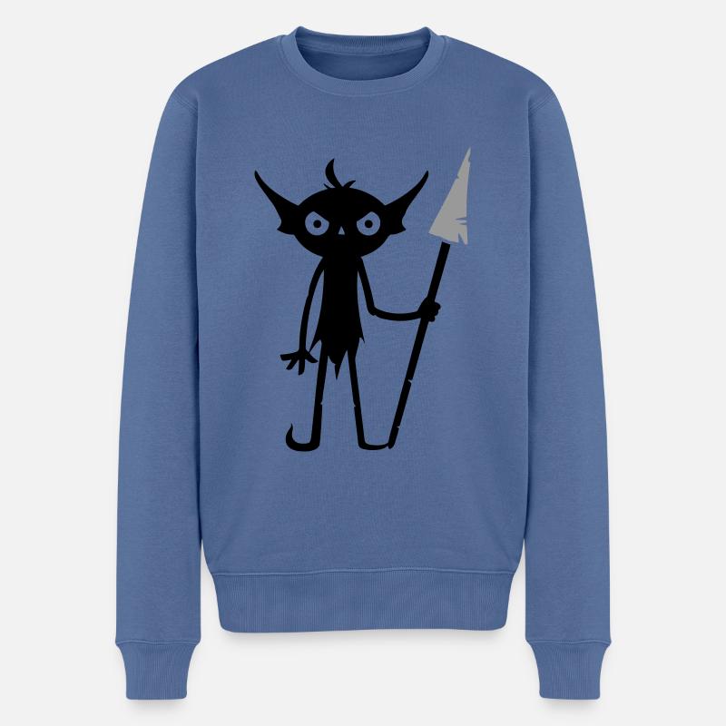 Monstre orc gobelin - Pull Premium bio Homme - bleu pigeon