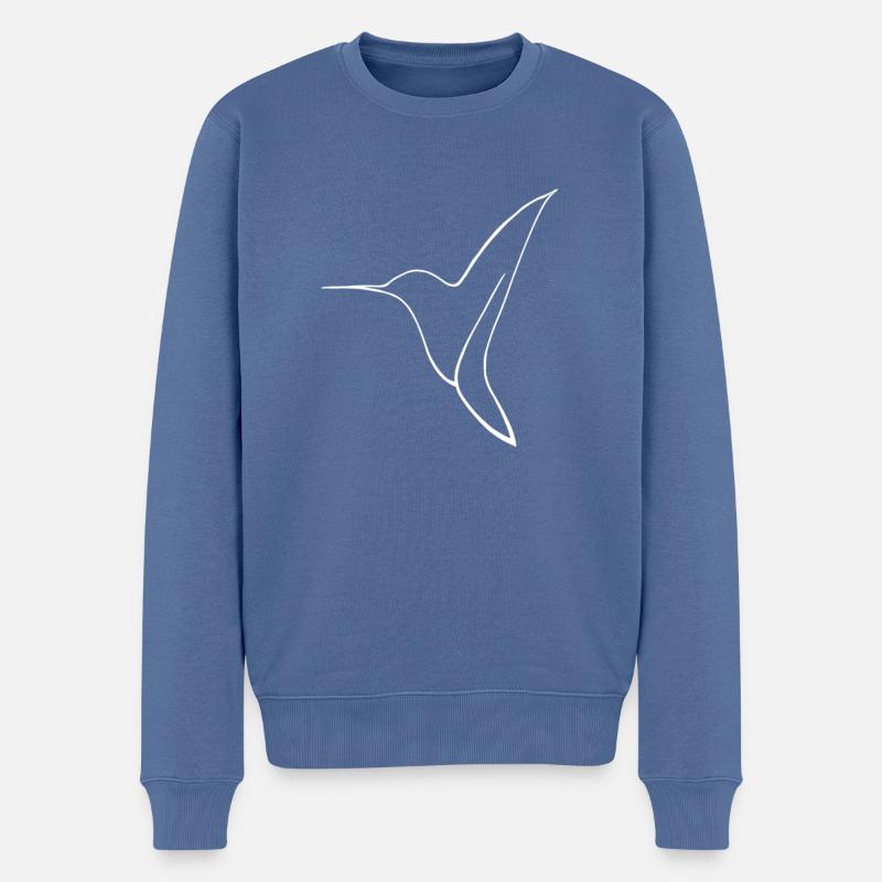 Kolibri - Männer Premium Bio Pullover - Taubenblau