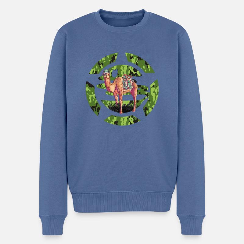 Camo Camel - Männer Premium Bio Pullover - Taubenblau