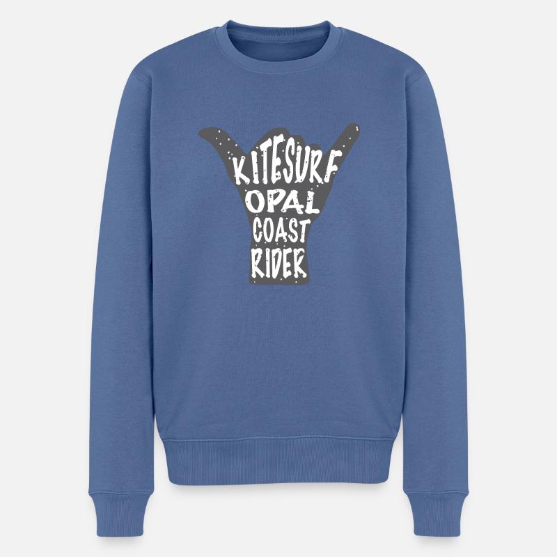 Opal coast rider - kitesurf - Pull Premium bio Homme - bleu pigeon