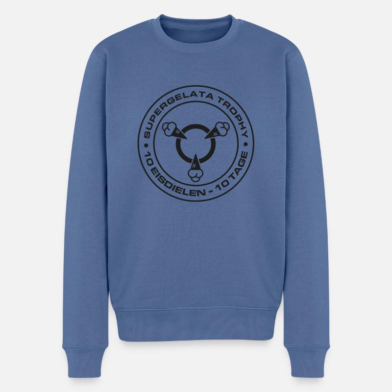 Supergelata Aufkleber - Männer Premium Bio Pullover - Taubenblau
