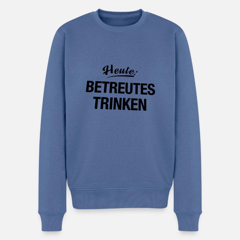 Betreutes Trinken - Männer Premium Bio Pullover - Taubenblau