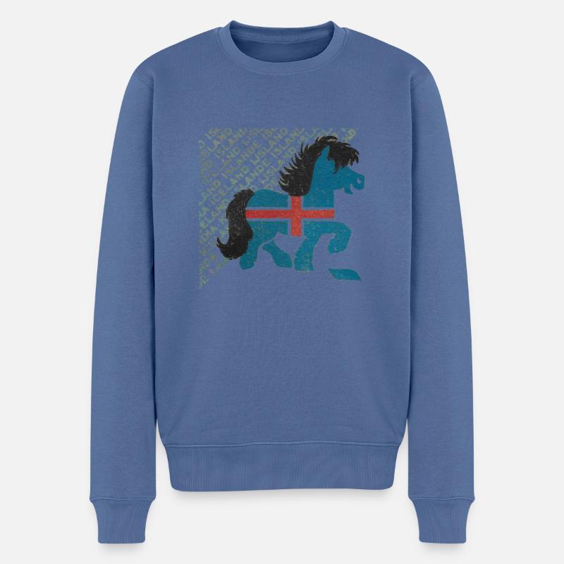 Island - Männer Premium Bio Pullover - Taubenblau