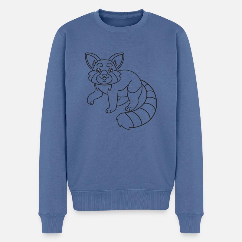 Roter Panda, Geschenk, Geschenkidee - Männer Premium Bio Pullover - Taubenblau