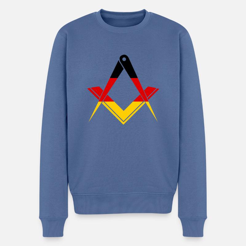 Freimaurer Winkel & Zirkel DEUTSCHLAND - Männer Premium Bio Pullover - Taubenblau