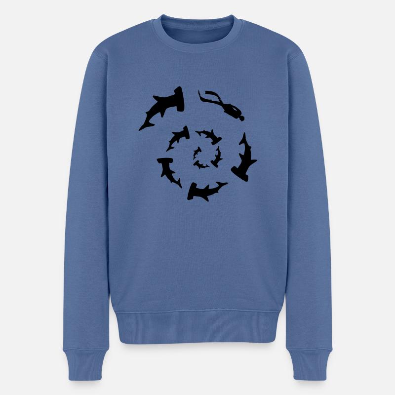requins 2 - Pull Premium bio Homme - bleu pigeon