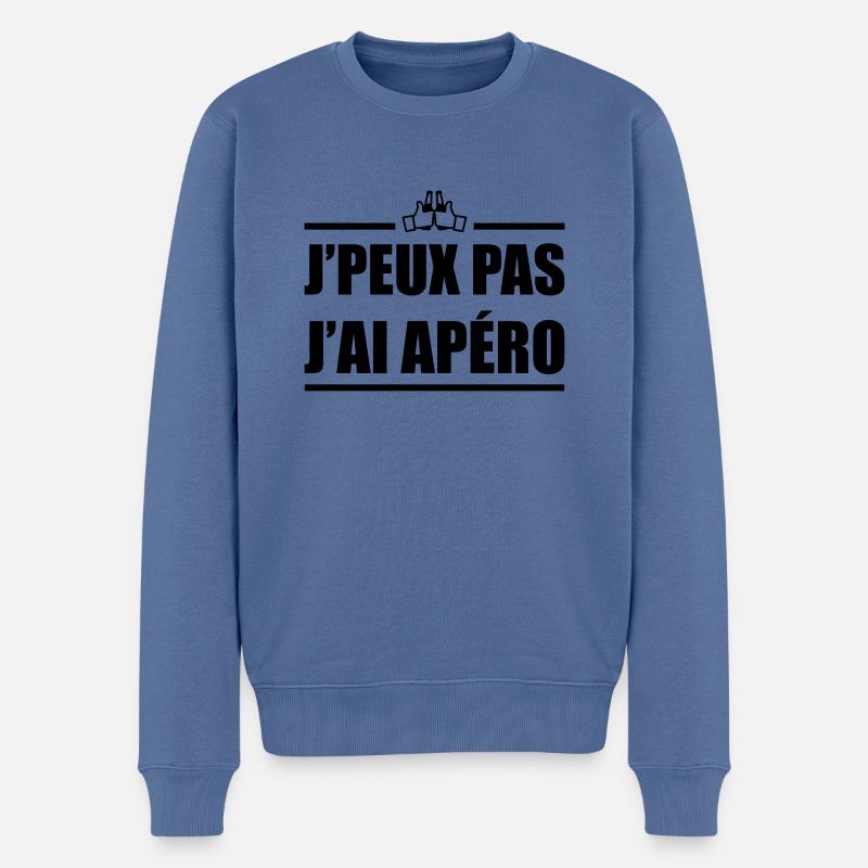 J'peux pas j'ai apéro - Pull Premium bio Homme - bleu pigeon