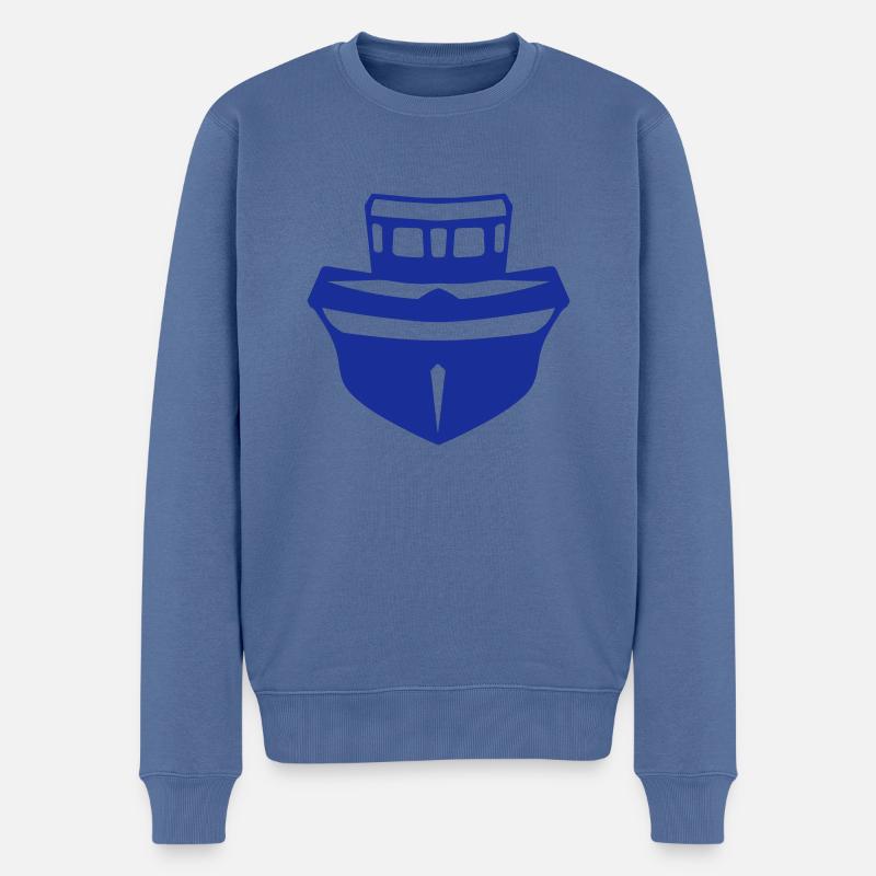Boot gegenüber 29 - Männer Premium Bio Pullover - Taubenblau