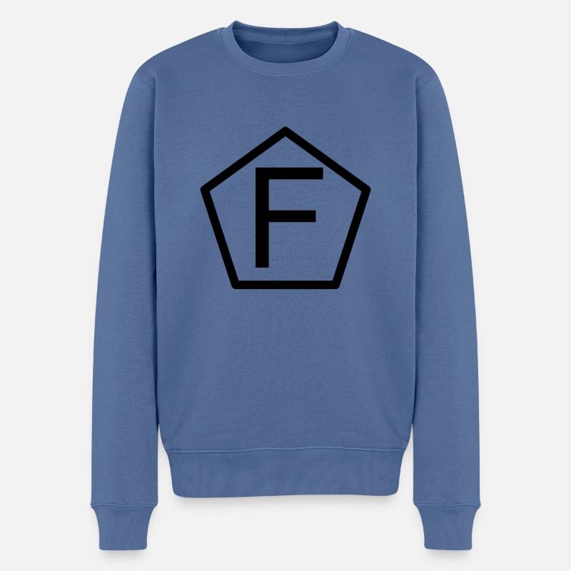 F dans le Fuenfeck - Pull Premium bio Homme - bleu pigeon