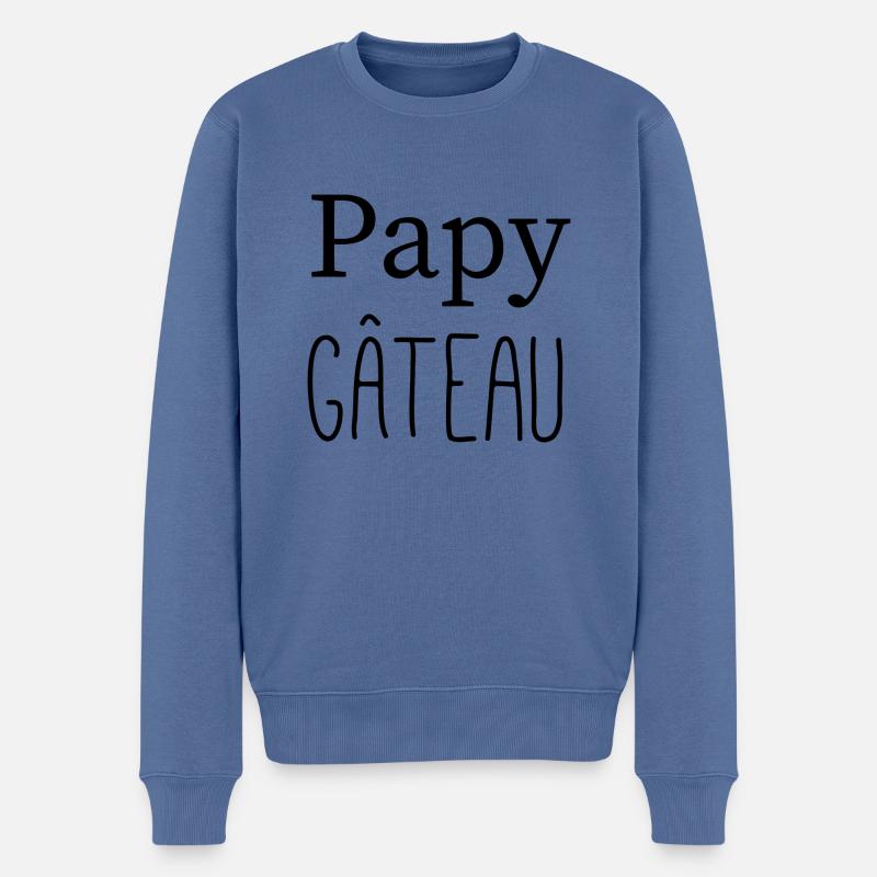 Papy Gateau - Pull Premium bio Homme - bleu pigeon