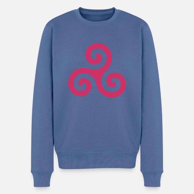 Triskele Magenta - Männer Premium Bio Pullover - Taubenblau
