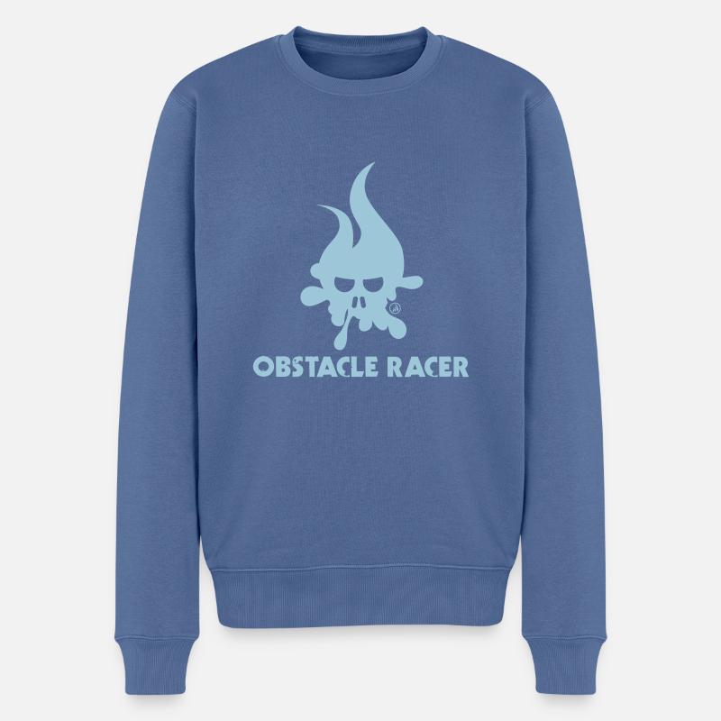 Hindernis Racer Elemente - Männer Premium Bio Pullover - Taubenblau