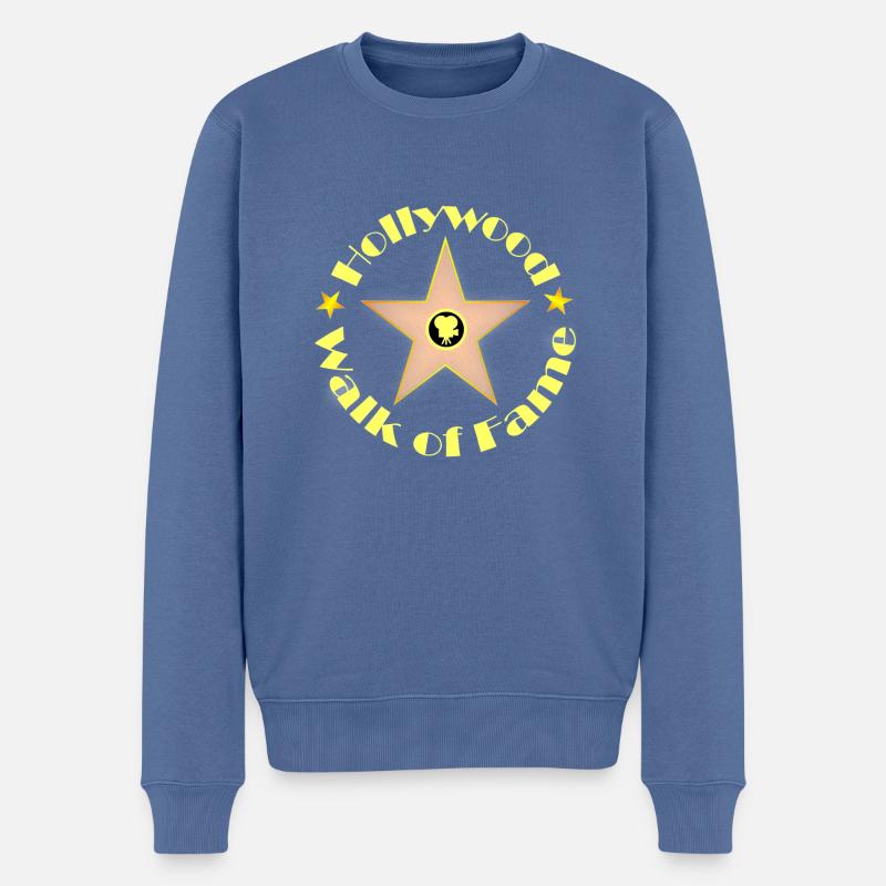 Hollywood - Männer Premium Bio Pullover - Taubenblau