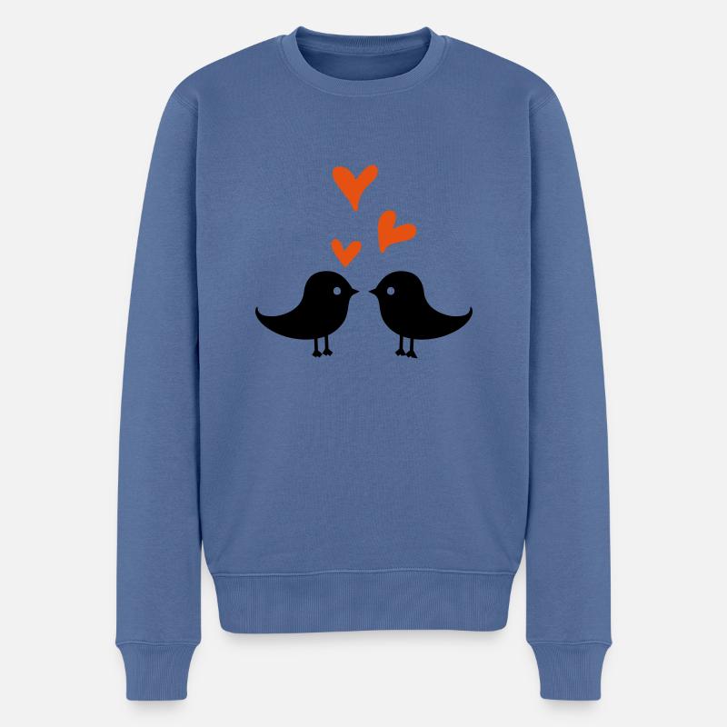 oiseau d'amour - Pull Premium bio Homme - bleu pigeon