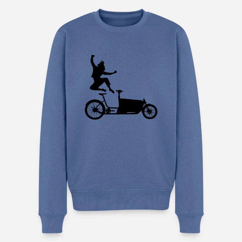 Spring auf's Lastenrad - Männer Premium Bio Pullover - Taubenblau