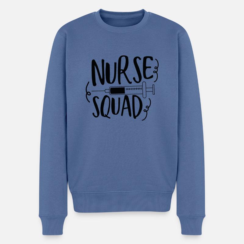 Infirmière team Squad - Pull Premium bio Homme - bleu pigeon