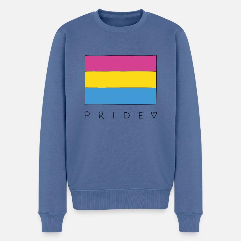 Pansexual Flagge Pride - Männer Premium Bio Pullover - Taubenblau