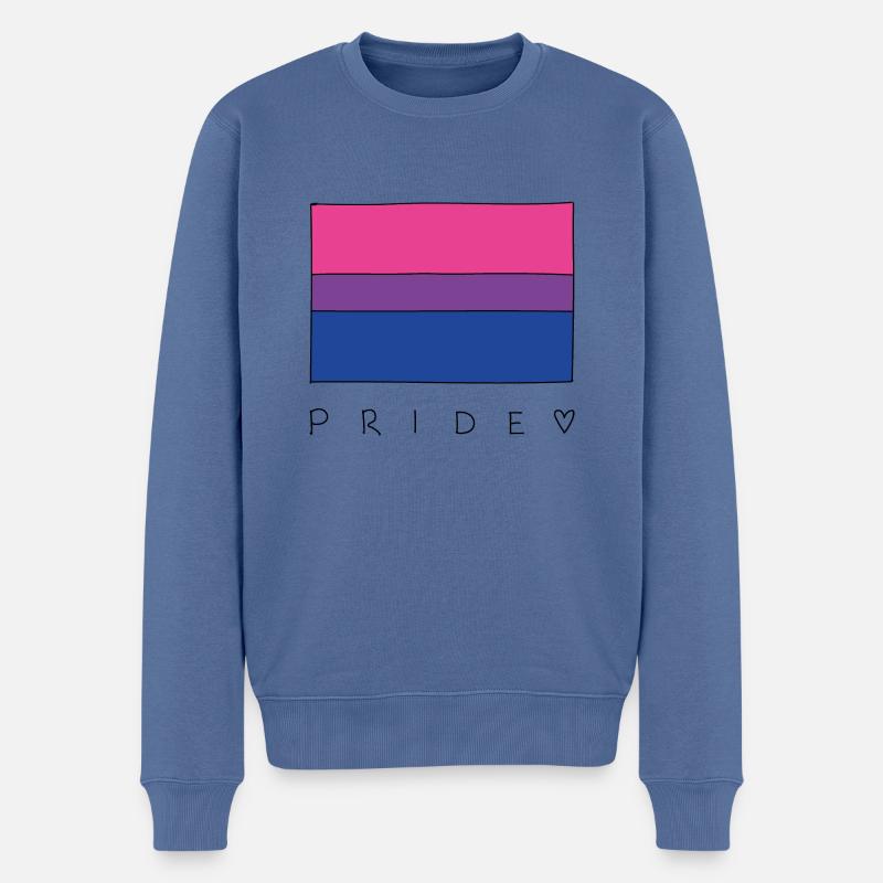 Drapeau bisexuel de la fierté - Pull Premium bio Homme - bleu pigeon