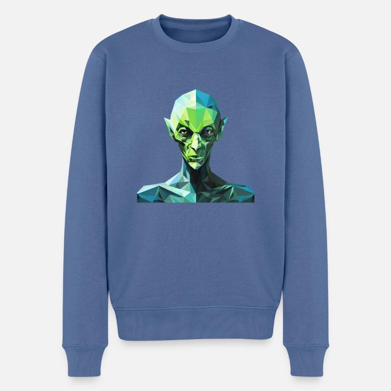 Alien de style polygone - Pull Premium bio Homme - bleu pigeon