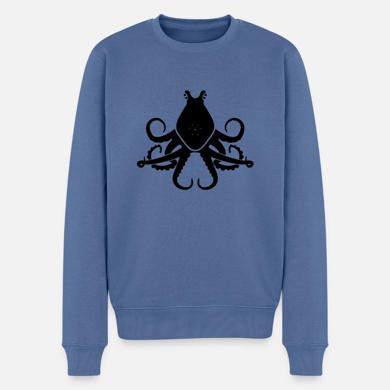 Oktopus - Männer Premium Bio Pullover - Taubenblau