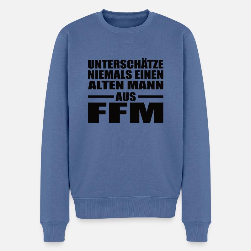 Alter Mann Frankfurt FFM Geburtstag Main Hessen - Männer Premium Bio Pullover - Taubenblau