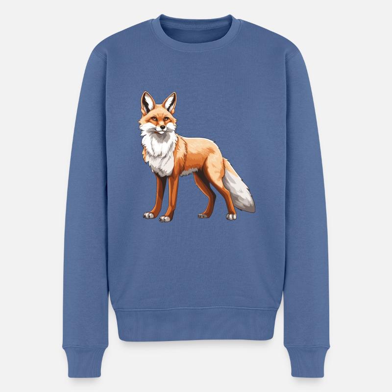 Renard Animal - Pull Premium bio Homme - bleu pigeon