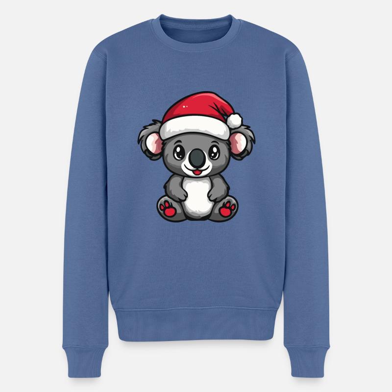 Koala Noël mignon - Pull Premium bio Homme - bleu pigeon