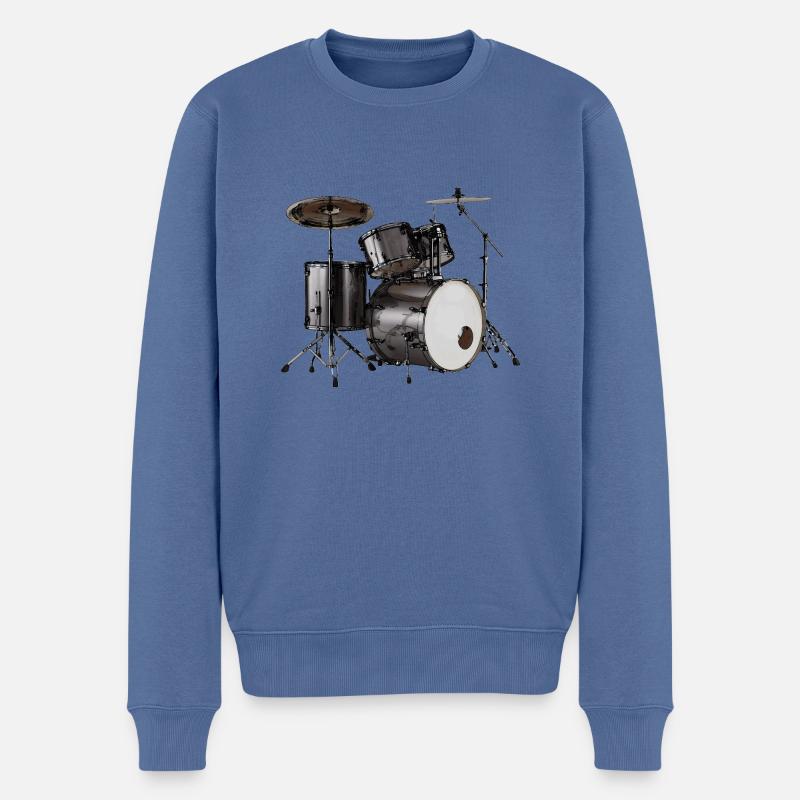 Drums - Männer Premium Bio Pullover - Taubenblau