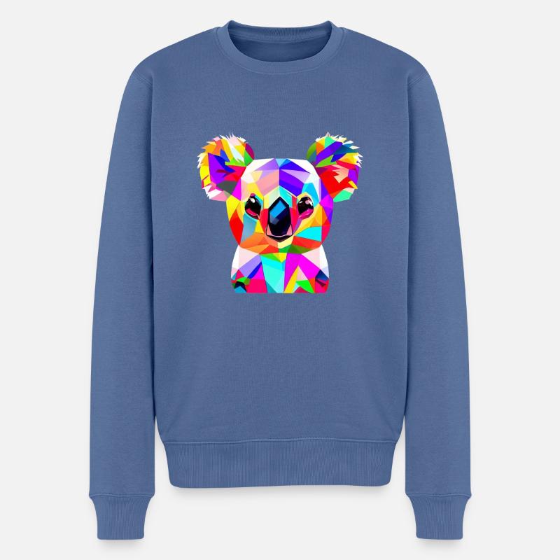 Koala Ours - Pull Premium bio Homme - bleu pigeon