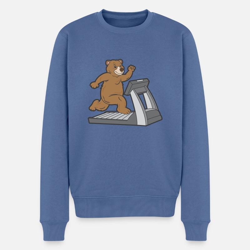 Tapis roulant de jogging d’ours - Pull Premium bio Homme - bleu pigeon