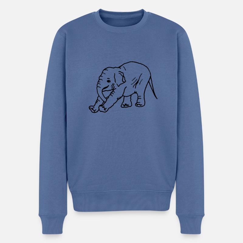 Elephant - Männer Premium Bio Pullover - Taubenblau