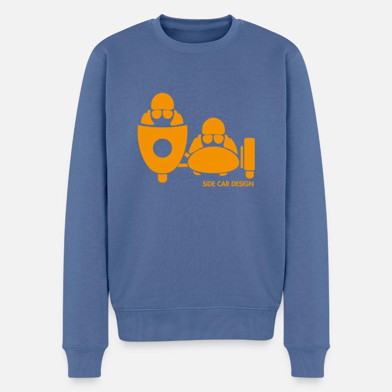 BASSET LOGO orange - Männer Premium Bio Pullover - Taubenblau