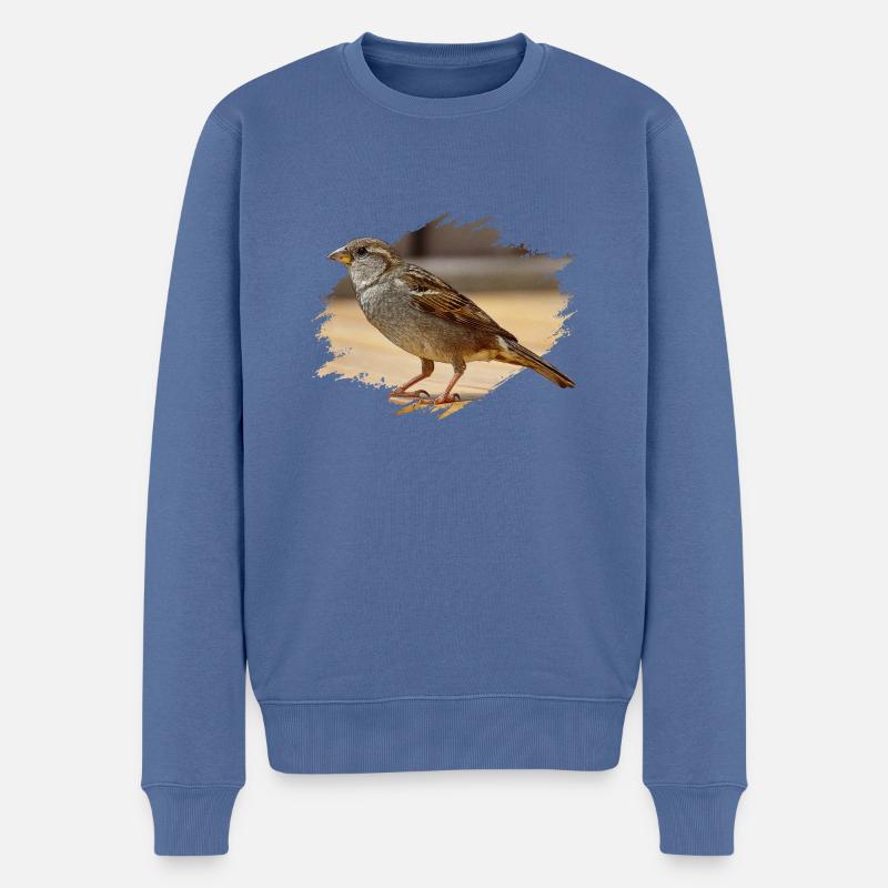 Spatz - Männer Premium Bio Pullover - Taubenblau