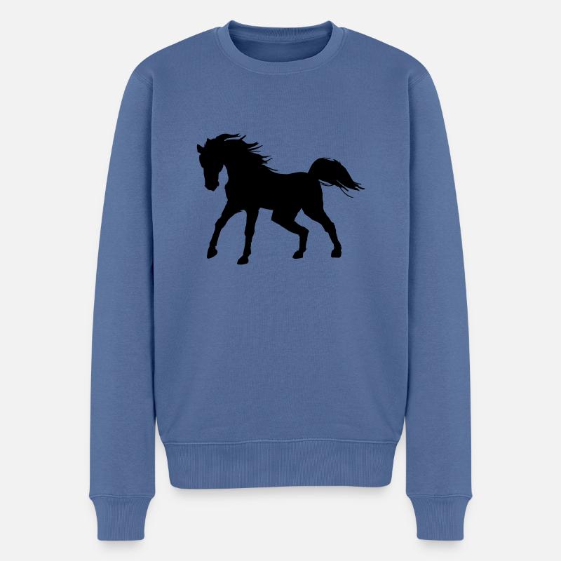 Ombre de cheval - Pull Premium bio Homme - bleu pigeon