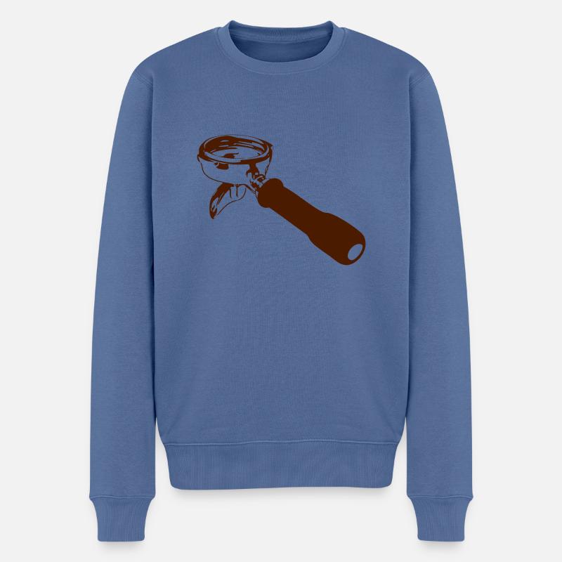 Espresso Siebträger - Männer Premium Bio Pullover - Taubenblau