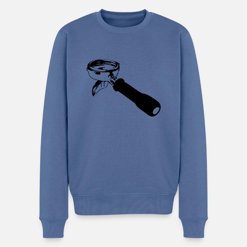 Espresso Siebträger - Männer Premium Bio Pullover - Taubenblau