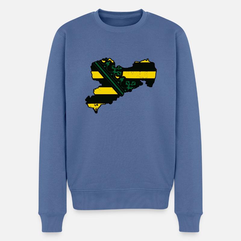 Saxe drapeau - Pull Premium bio Homme - bleu pigeon