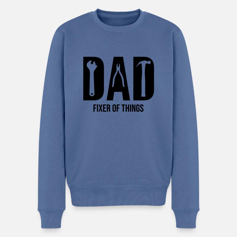 Dad Fixer Of Things - Männer Premium Bio Pullover - Taubenblau
